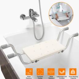 NESTLUNE Suspended Bath Seat Elderly Bath Board Bathtub Seat in Silver - thumbnail 1