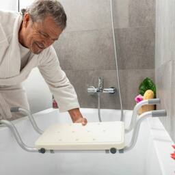 NESTLUNE Suspended Bath Seat Elderly Bath Board Bathtub Seat in Silver - thumbnail 4