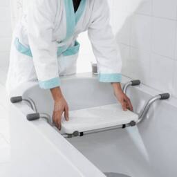 NESTLUNE Suspended Bath Seat Elderly Bath Board Bathtub Seat in Silver - thumbnail 3