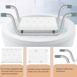 NESTLUNE Suspended Bath Seat Elderly Bath Board Bathtub Seat in Silver - thumbnail 6
