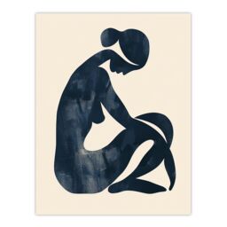"Artery8 Abstract Female Silhouette Minimalist Painting Wall Art Print in Beige - Size: W18"" x H24""" - thumbnail 1
