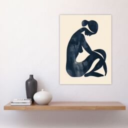 "Artery8 Abstract Female Silhouette Minimalist Painting Wall Art Print in Beige - Size: W18"" x H24""" - thumbnail 4