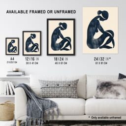"Artery8 Abstract Female Silhouette Minimalist Painting Wall Art Print in Beige - Size: W18"" x H24""" - thumbnail 3