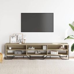 Berkfield Home TV Cabinet Sonoma Oak 180x34x41 cm Engineered Wood in Brown - Size: 180 x 34 x 41 cm - thumbnail 3