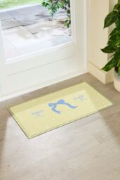 Artsy Mats Butter Yellow Bow Indoor Outdoor Doormat (70 x 40cm) - Size: 40 cm x 70 cm