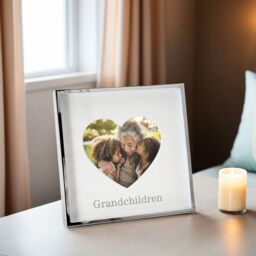 Happy Homewares Nickel Grandchildren 4x4 Heart Frame with Silver Foil - thumbnail 6