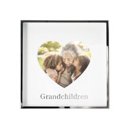Happy Homewares Nickel Grandchildren 4x4 Heart Frame with Silver Foil - thumbnail 3