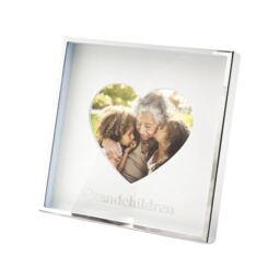Happy Homewares Nickel Grandchildren 4x4 Heart Frame with Silver Foil - thumbnail 2