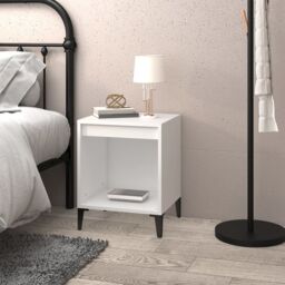 Berkfield Home Bedside Cabinet White 40x35x50 cm - Size: 40 x 35 x 50 cm - thumbnail 3