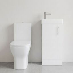Balterley Cloakroom Vanity Basin, Tap & Toilet Set - Gloss White/Chrome in White - thumbnail 8