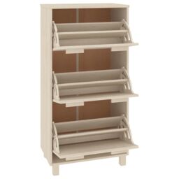 Berkfield Home Shoe Cabinet HAMAR Honey Brown 59.5x35x117 cm Solid Wood Pine - thumbnail 4