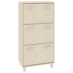 Berkfield Home Shoe Cabinet HAMAR Honey Brown 59.5x35x117 cm Solid Wood Pine - thumbnail 2