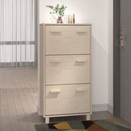 Berkfield Home Shoe Cabinet HAMAR Honey Brown 59.5x35x117 cm Solid Wood Pine