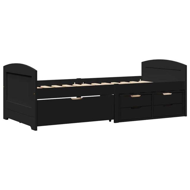 Berkfield Home Day Bed with 5 Drawers without Mattress IRUN Black 90x200 cm - image 1