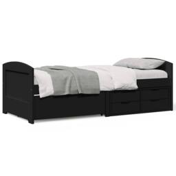 Berkfield Home Day Bed with 5 Drawers without Mattress IRUN Black 90x200 cm - thumbnail 2