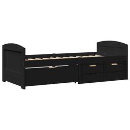 Berkfield Home Day Bed with 5 Drawers without Mattress IRUN Black 90x200 cm