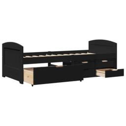 Berkfield Home Day Bed with 5 Drawers without Mattress IRUN Black 90x200 cm - thumbnail 6