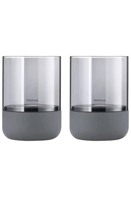 Blomus Set of 2 Calma Tealight Holder Extra Small - Steel Grey - image 1