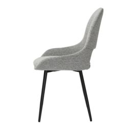 Home Garden Direct Pebble - Set of 2 Boucle Dining Chairs - Light Grey - thumbnail 6