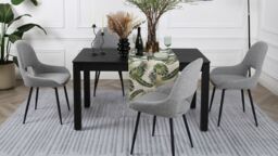 Home Garden Direct Pebble - Set of 2 Boucle Dining Chairs - Light Grey - thumbnail 3