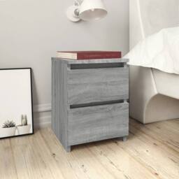 Berkfield Home Elegant Bedside Cabinet Grey Sonoma 30x30x40 cm Engineered Wood - Size: 30 x 30 x 40 cm - thumbnail 2