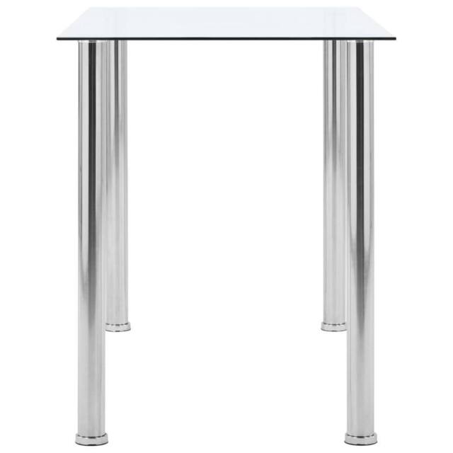 Berkfield Home Modern Dining Table Transparent 120x60x75 cm Tempered Glass in Clear - Size: 120 x 60 x 75 cm - image 1