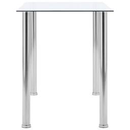 Berkfield Home Modern Dining Table Transparent 120x60x75 cm Tempered Glass in Clear - Size: 120 x 60 x 75 cm - thumbnail 1