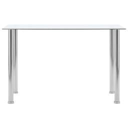 Berkfield Home Modern Dining Table Transparent 120x60x75 cm Tempered Glass in Clear - Size: 120 x 60 x 75 cm - thumbnail 3