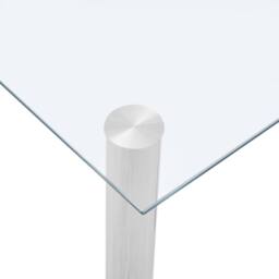 Berkfield Home Modern Dining Table Transparent 120x60x75 cm Tempered Glass in Clear - Size: 120 x 60 x 75 cm - thumbnail 4