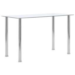Berkfield Home Modern Dining Table Transparent 120x60x75 cm Tempered Glass in Clear - Size: 120 x 60 x 75 cm - thumbnail 2