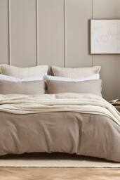 CHRISTY 'Relaxed Linen' Washed Finish Reversible Standard Pillowcase Pair in Beige - thumbnail 4