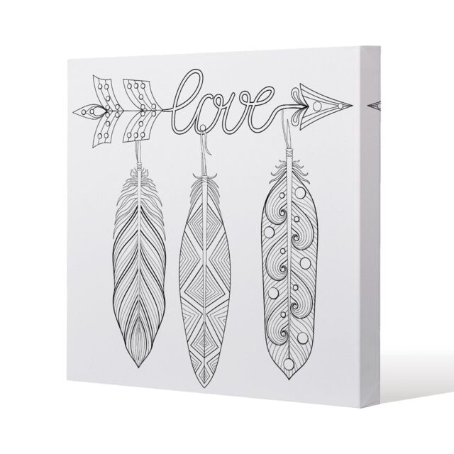 Benjamin Tate Design Bohemian Arrow (Canvas Print) / 77 x 77 x 4cm in Natural - Size: 77 x 77 x 4 cm - image 1