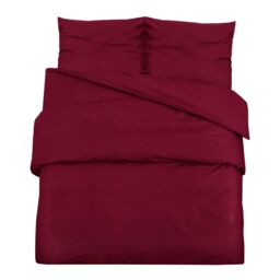 Berkfield Home Duvet Cover Set Bordeaux 140x200 cm Cotton in Red - thumbnail 2