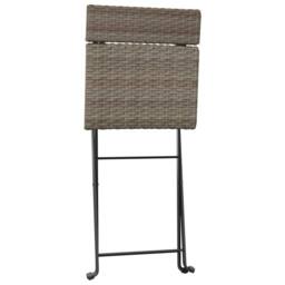 Berkfield Home 3 Piece Folding Bistro Set Grey Poly Rattan - thumbnail 6