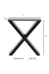 Living and Home Industrial Metal X-Shaped Legs for Tables Desks for DIY Set of 2 in Black - thumbnail 6