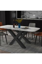 Living and Home Industrial Metal X-Shaped Legs for Tables Desks for DIY Set of 2 in Black - thumbnail 4