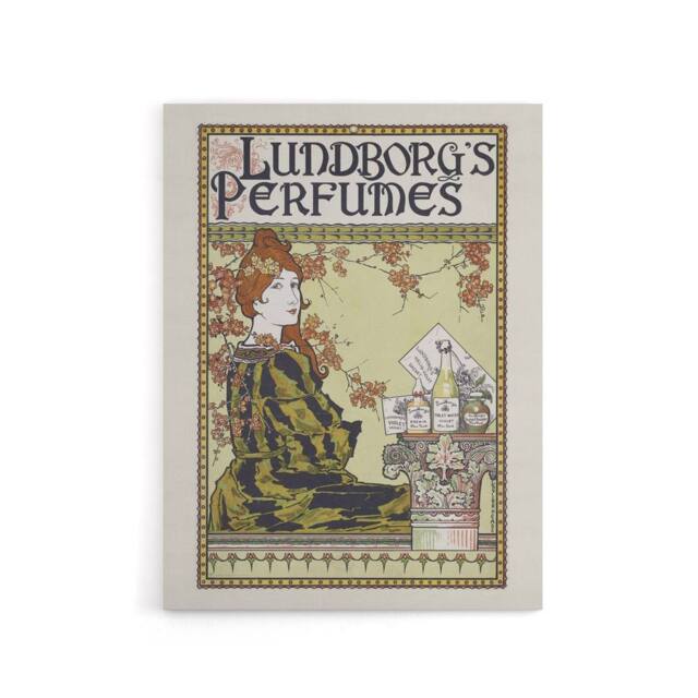 "Artery8 Louis Rhead Lundborgs Art Nouveau Vintage Advert Canvas Wall Art Print in Green - Size: W12"" x H16""" - image 1