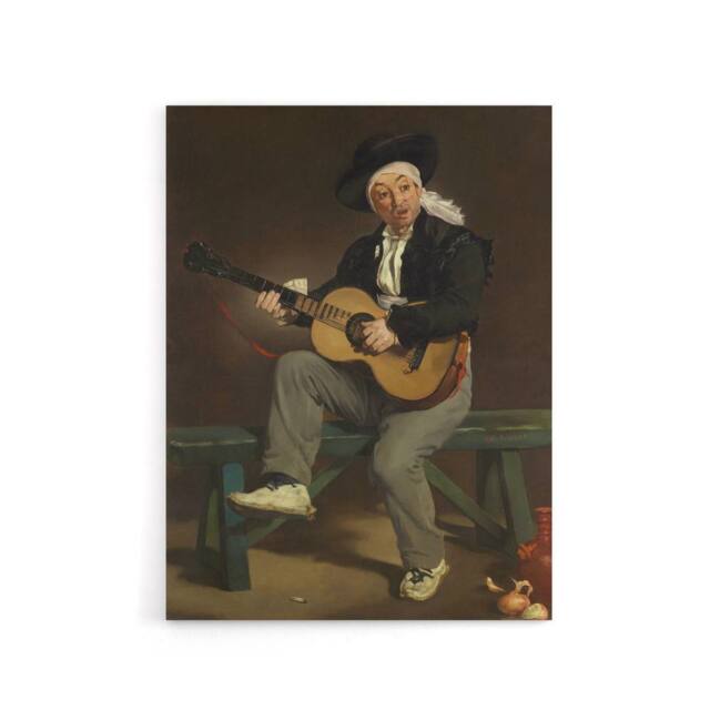 "Artery8 The Spanish Singer Portrait Manet Vintage Canvas Wall Art in Brown - Size: W18"" x H24""" - image 1