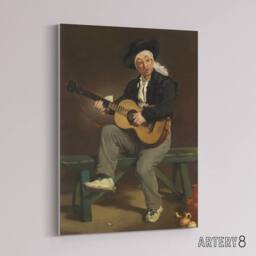 "Artery8 The Spanish Singer Portrait Manet Vintage Canvas Wall Art in Brown - Size: W18"" x H24""" - thumbnail 2