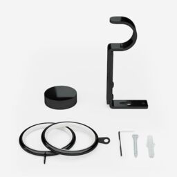 New Edge Blinds Black Nickel 28mm Stud Fixed Length Metal Curtain Pole - Size: 70 cm - thumbnail 3