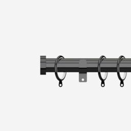 New Edge Blinds Black Nickel 28mm Stud Fixed Length Metal Curtain Pole - Size: 70 cm - thumbnail 1