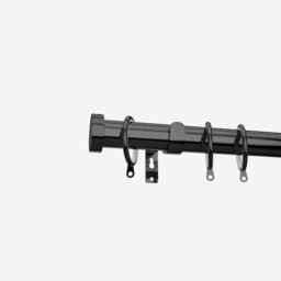New Edge Blinds Black Nickel 28mm Stud Fixed Length Metal Curtain Pole - Size: 70 cm - thumbnail 2