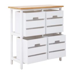 Orsina Stylish 4 Drawer Chest, Modern Chest Of Drawers For Livingroom, Sleek Minimalist Storage Chest For Lounge in White - thumbnail 5