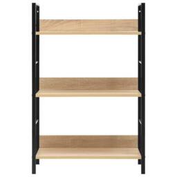 Berkfield Home Decorative 3-Layer Book Shelf Oak 60x27.6x90.5 cm Engineered Wood in Brown - thumbnail 1