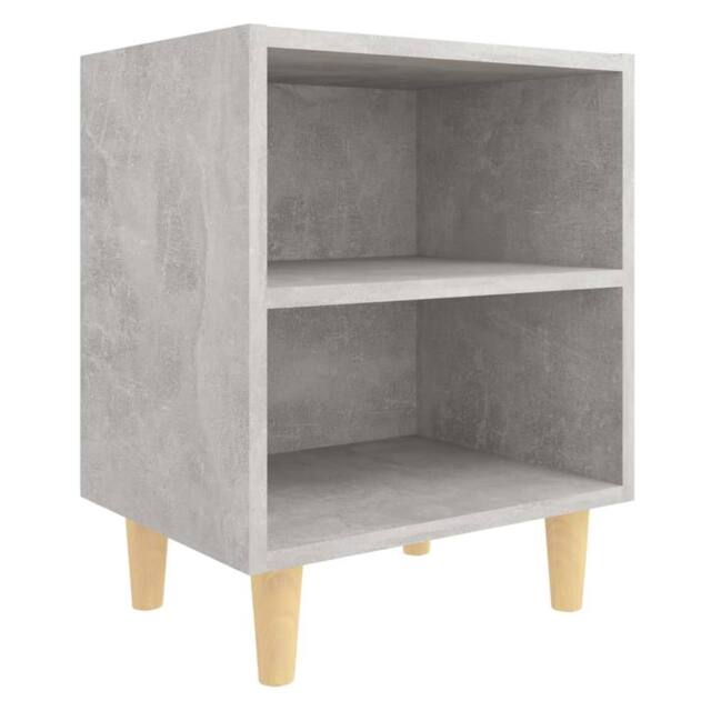 Berkfield Home Bed Cabinet with Solid Wood Legs Concrete Grey 40x30x50 cm - Size: 40 x 30 x 50 cm - image 1