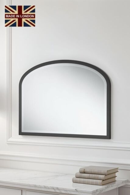Yearn Mirrors Eternity Curved Arch Mantle Mirror Black Bevelled - image 1