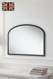 Yearn Mirrors Eternity Curved Arch Mantle Mirror Black Bevelled