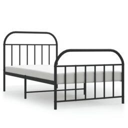 Berkfield Home Metal Bed Frame with Headboard & Footboard Black 107x203 cm - thumbnail 2