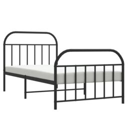 Berkfield Home Metal Bed Frame with Headboard & Footboard Black 107x203 cm - thumbnail 4