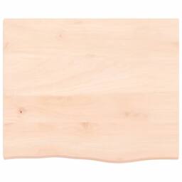 Berkfield Home Table Top 60x50x2 cm Untreated Solid Wood Oak in Light Oak - Size: 60 x 50 x 2 cm - thumbnail 3